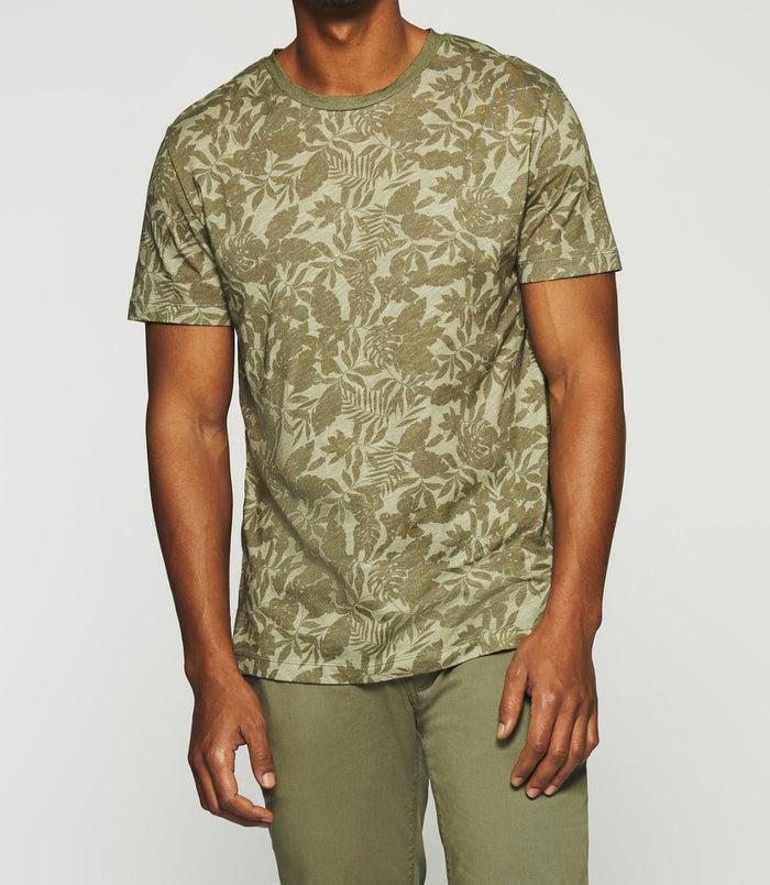 Izac T-shirt Manches Courtes à Imprimé Kaki GUSTIN
