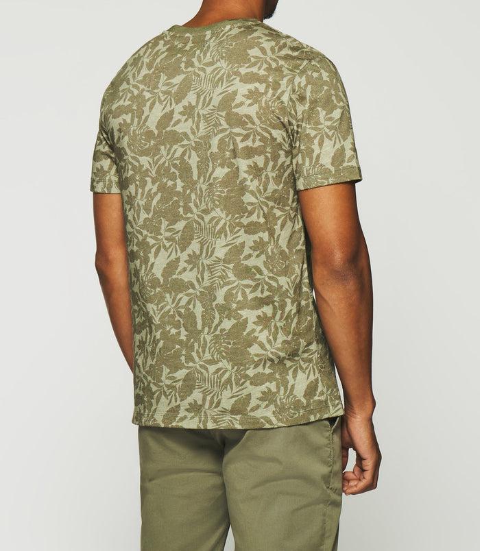 Izac T-shirt Manches Courtes à Imprimé Kaki GUSTIN
