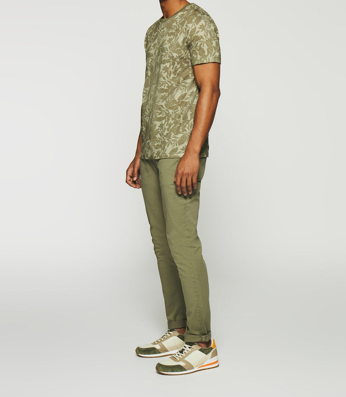 izac T-shirt manches courtes à imprimé kaki GUSTIN