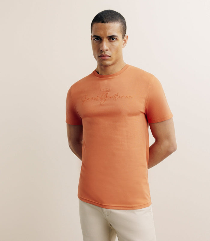 izac T-shirt manches courtes orange foncé