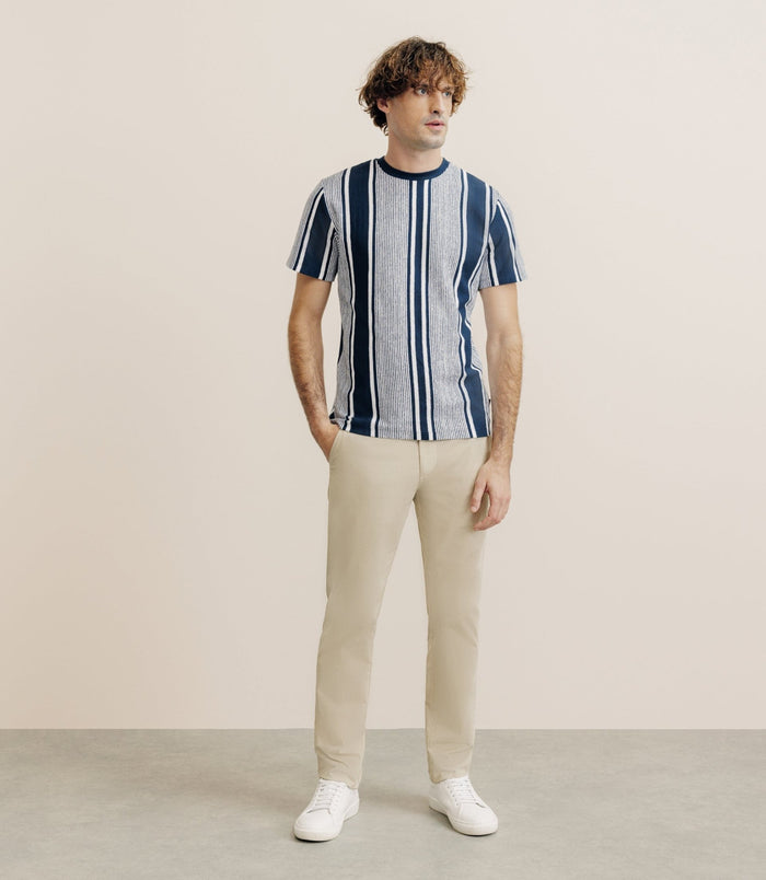 Izac T-shirt Manches Courtes Rayé Marine