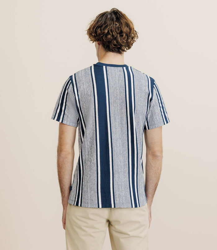 Izac T-shirt Manches Courtes Rayé Marine