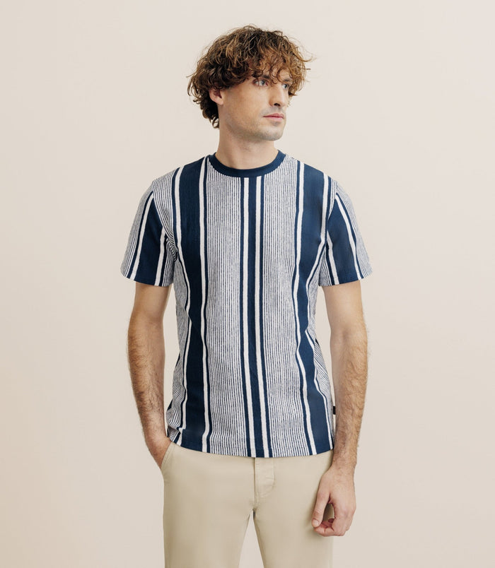 izac T-shirt manches courtes rayé marine