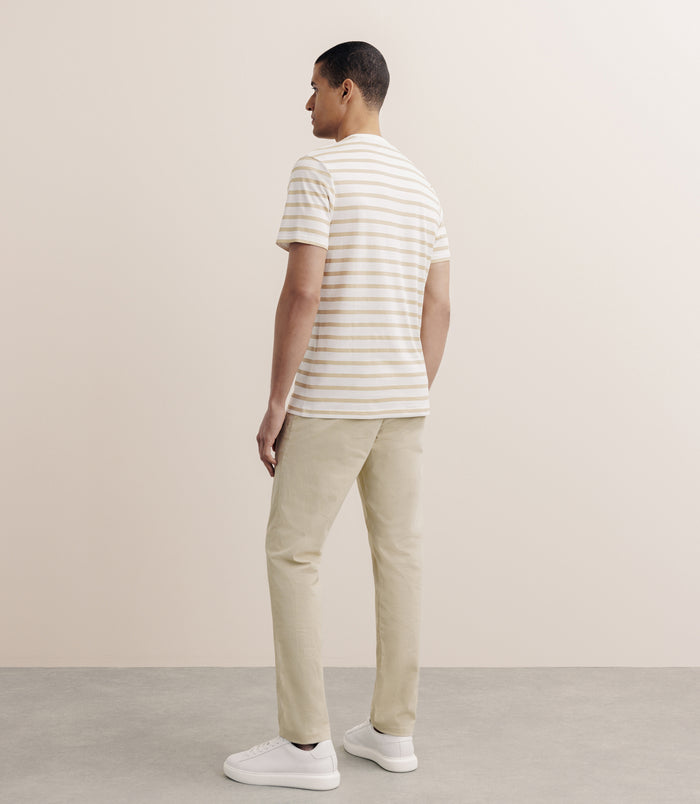 Izac T-shirt Marinière Camel