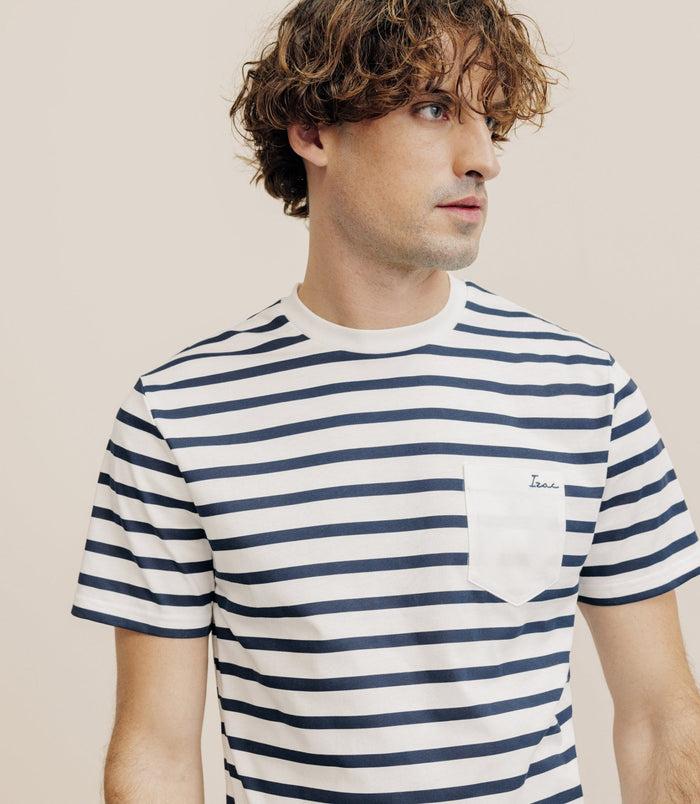 Izac T-shirt Marinière Marine
