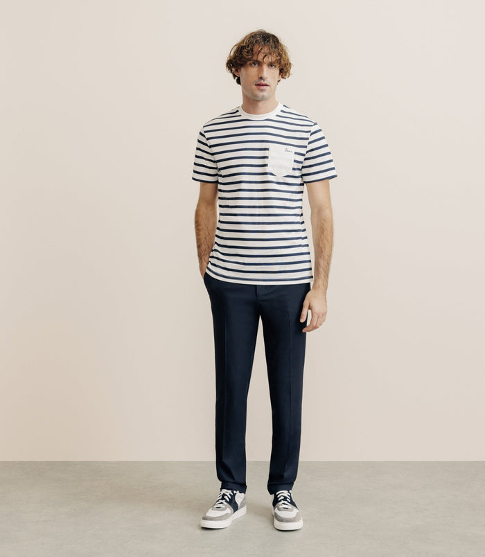 Izac T-shirt Marinière Marine