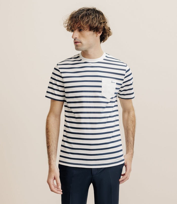 izac T-shirt marinière marine