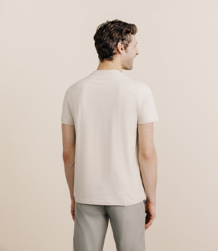 Izac T-shirt Print Manches Courtes Beige