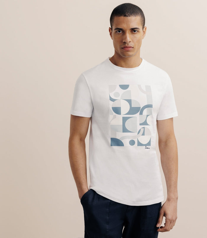 Izac T-shirt Print Manches Courtes Blanc