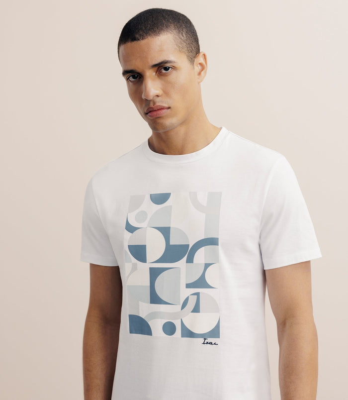 Izac T-shirt Print Manches Courtes Blanc
