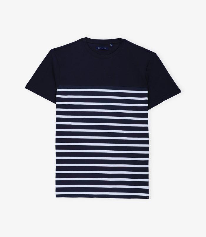 izac T-shirt rayé marine