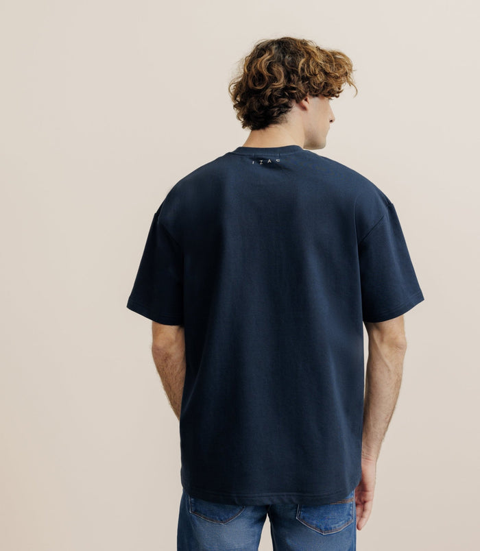 Izac T-shirt Uni Oversize Col Rond Marine