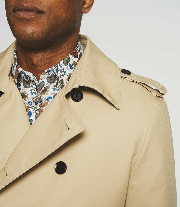 Izac Trench Croisé En Coton Beige IDANO
