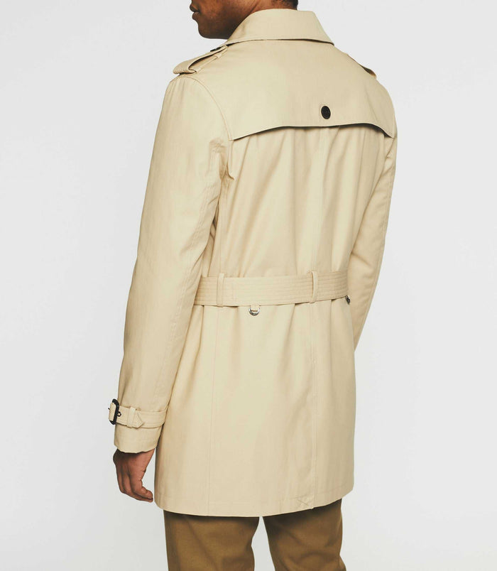 Izac Trench Croisé En Coton Beige IDANO