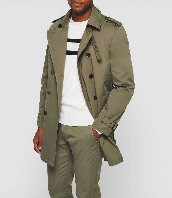 Izac Trench Croisé Kaki "Hamilton"