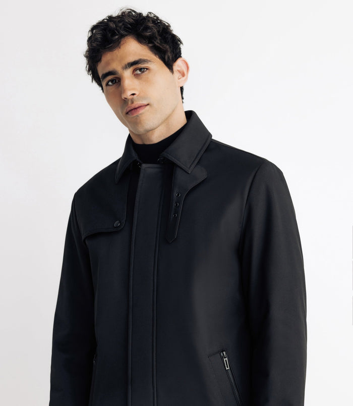 Izac Trench Droit Matelassé Noir