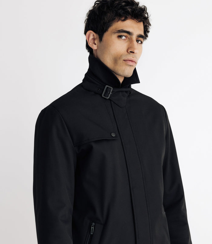 Izac Trench Droit Matelassé Noir