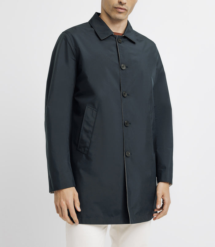 Izac Trench Droit Réversible Marine & Beige