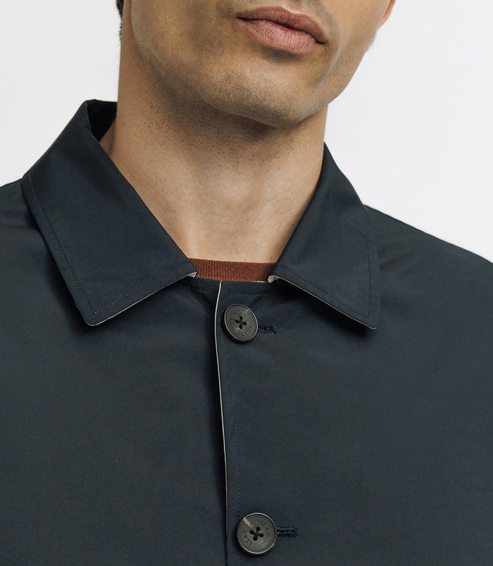 Izac Trench Droit Réversible Marine & Beige