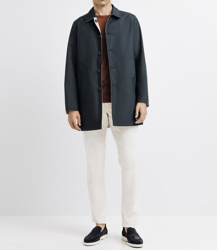 izac Trench droit réversible marine & beige