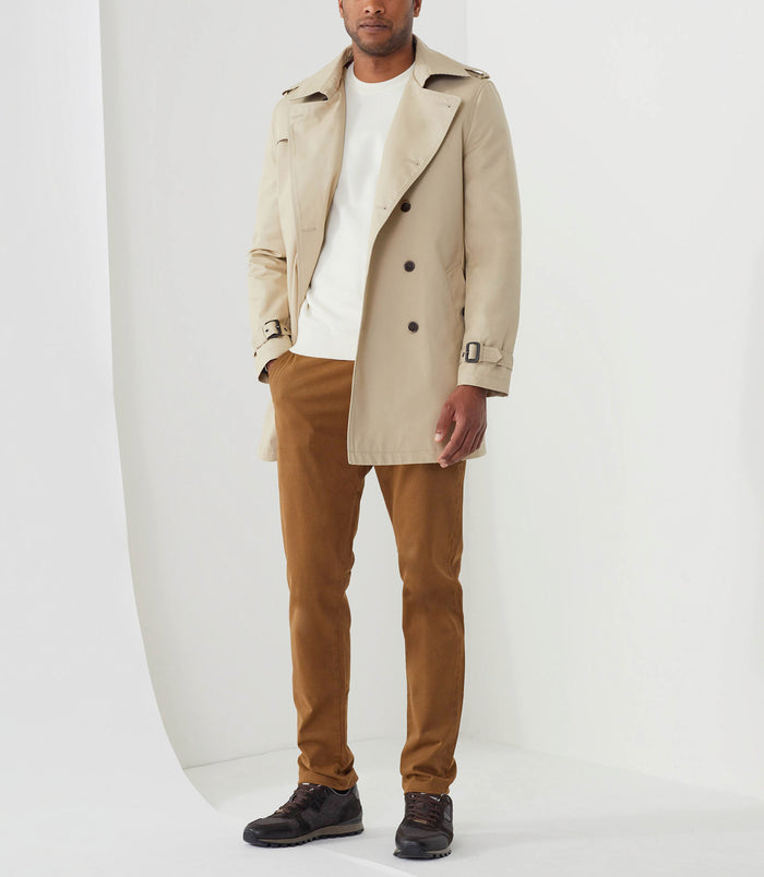 izac Trench long en coton beige "Nando"