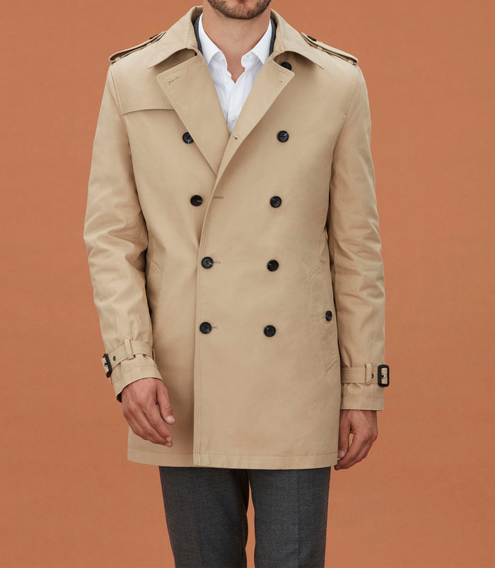 Izac Trench Mi-long Beige "Yve"
