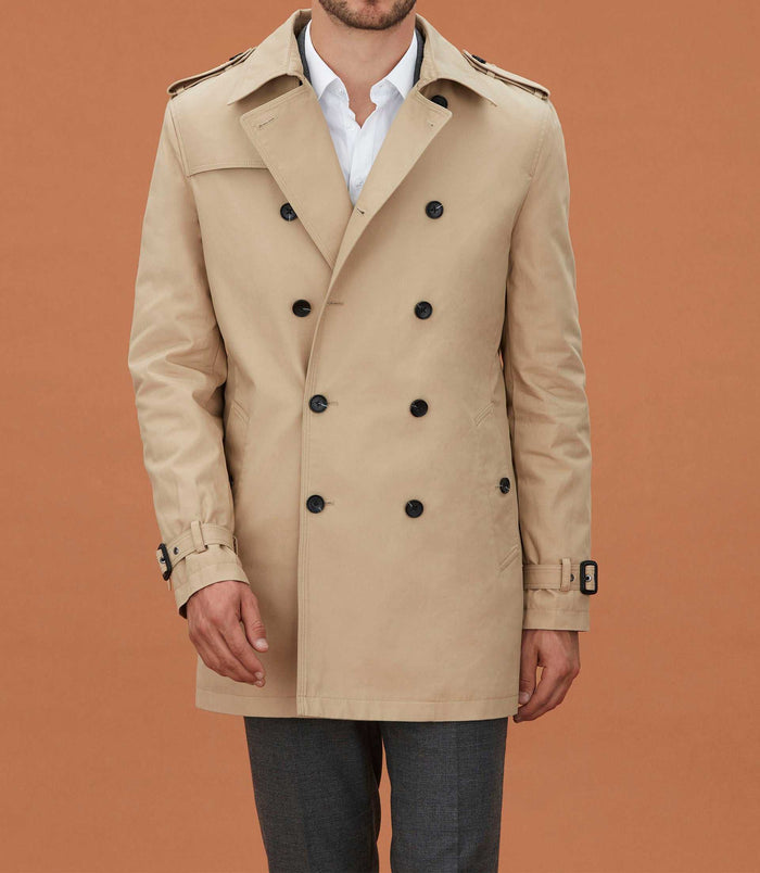 Izac Trench Mi-long Beige "Yve"