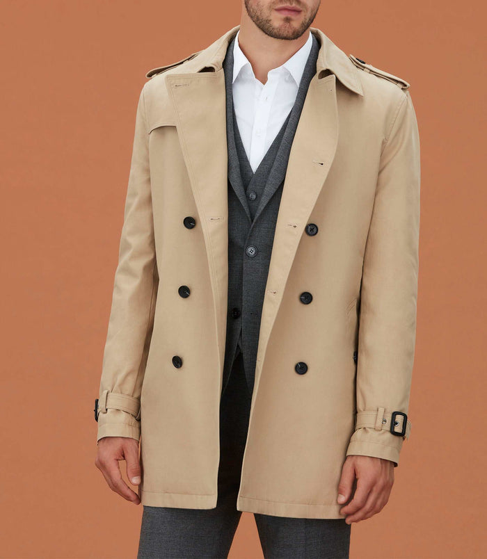 izac Trench mi-long beige "Yve"
