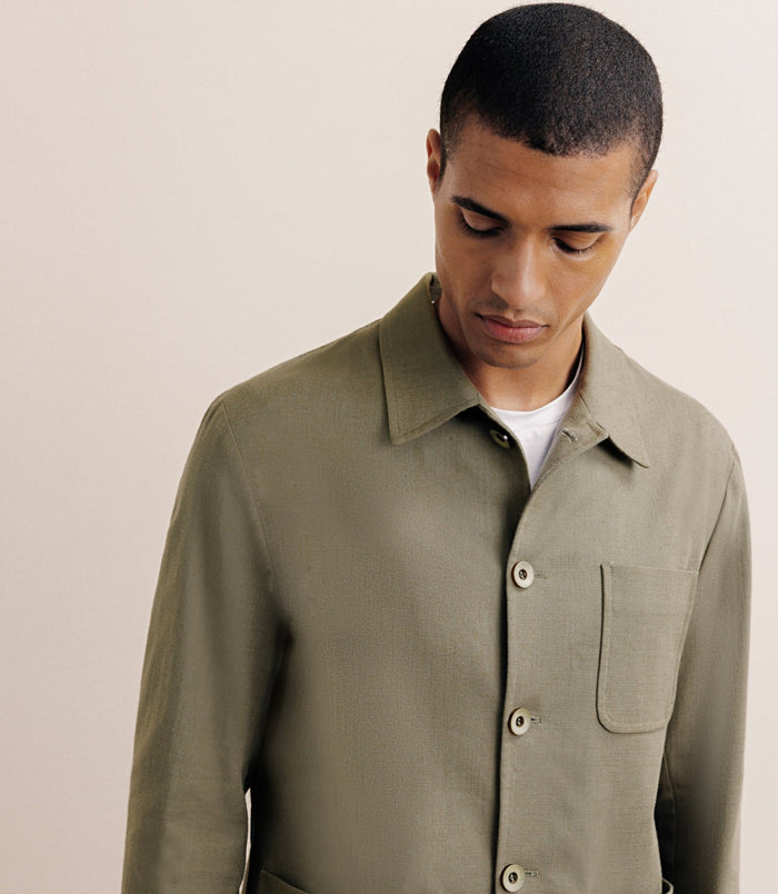 Izac Veste 100% Coton Kaki