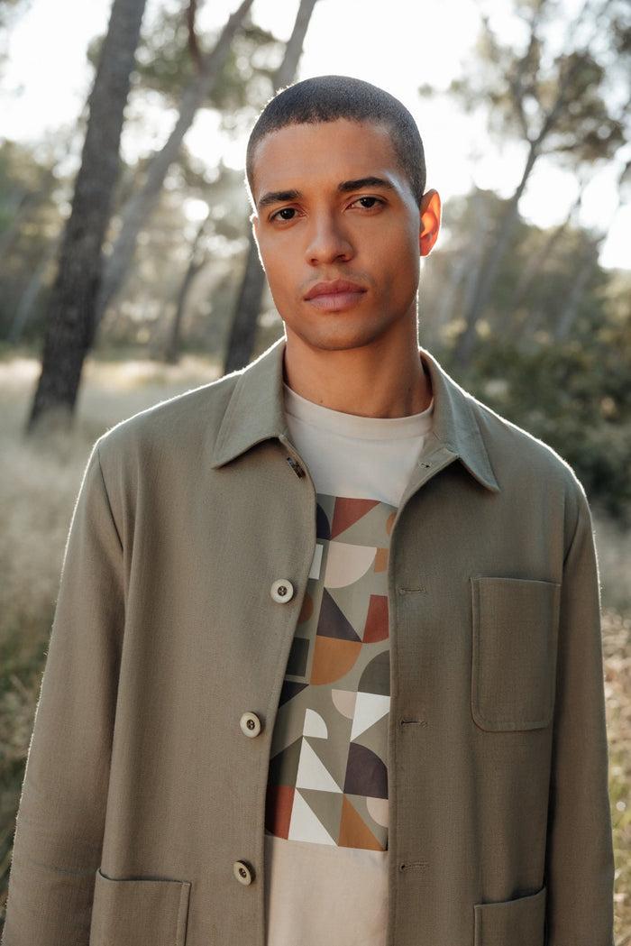 izac Veste 100% coton kaki