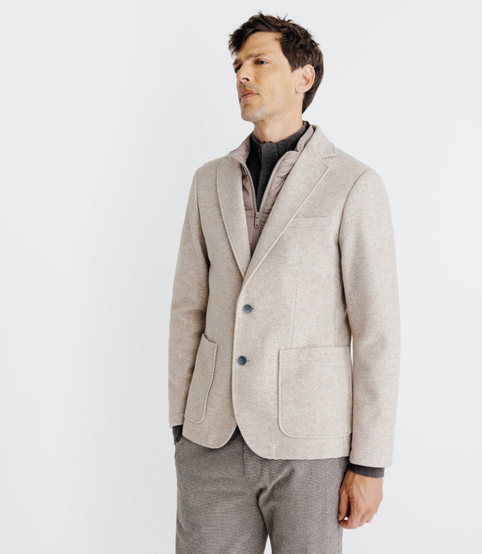 Izac Veste Avec Parementure Amovible Beige