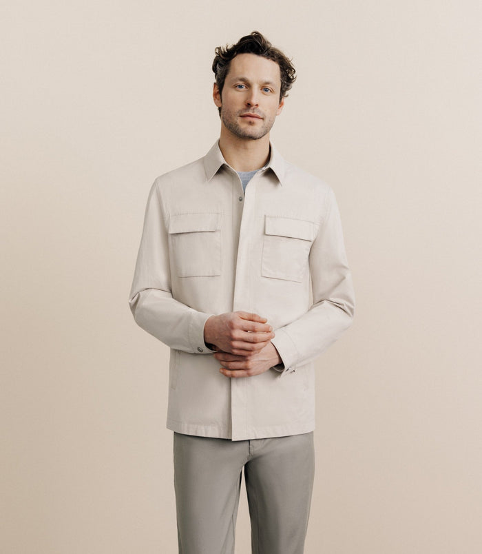 Izac Veste Casual 100% Coton Beige