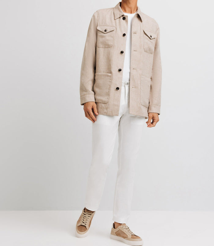 izac Veste casual 100% lin beige