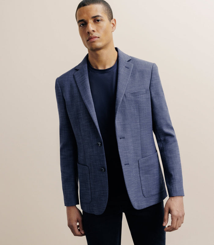 izac Veste casual 2 boutons bleue