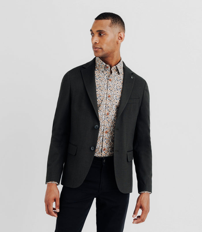 Izac Veste Casual 2 Boutons Kaki