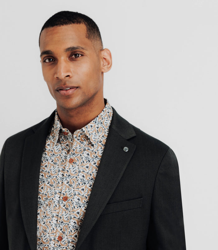 Izac Veste Casual 2 Boutons Kaki