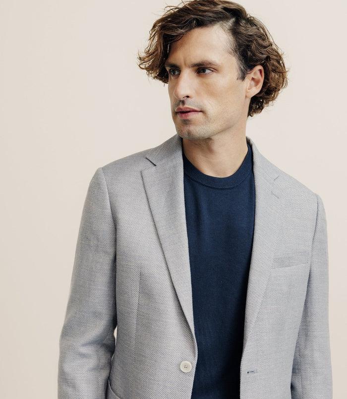 Izac Veste Casual à Coudières Bleue Ciel