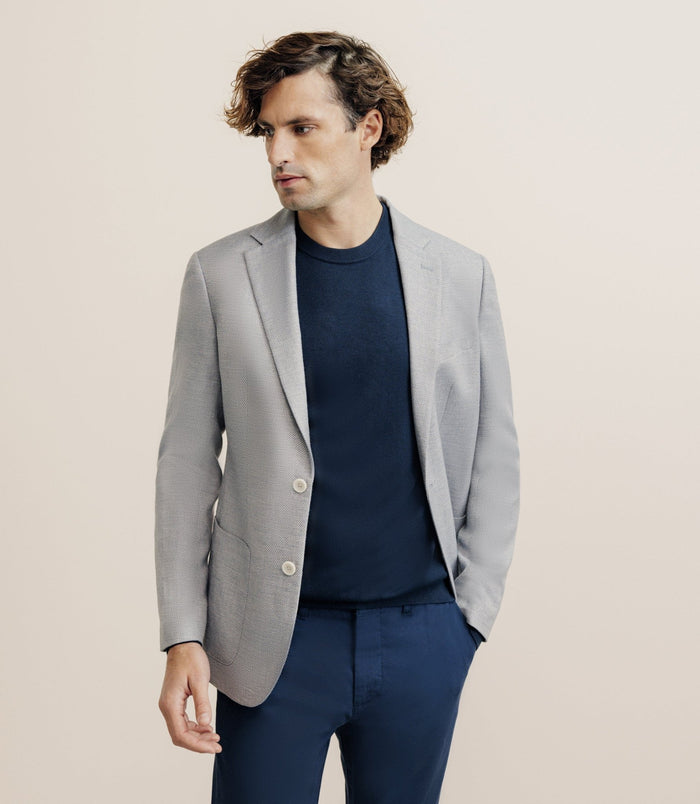 izac Veste casual à coudières bleue ciel