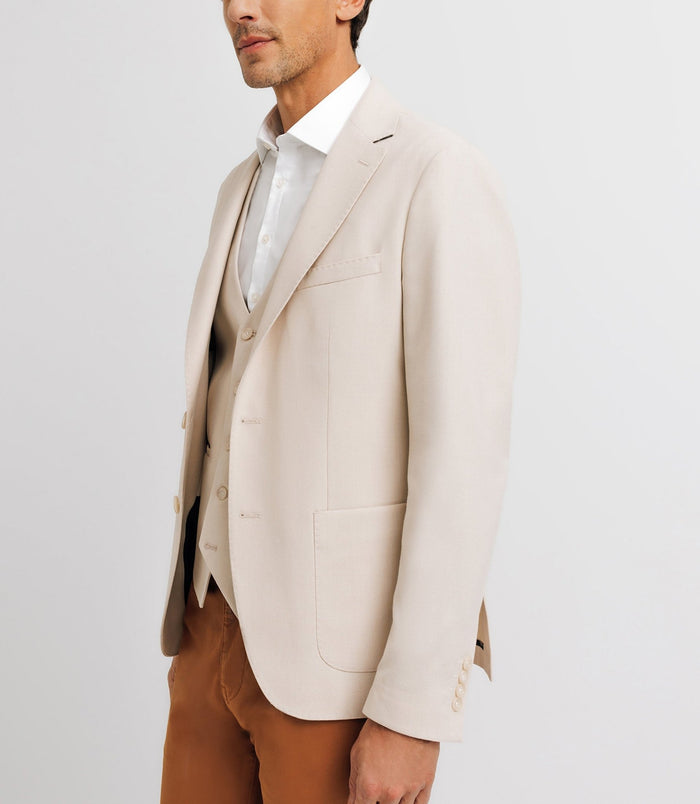 Izac Veste Casual Armurée Effet Nid D'abeille écru