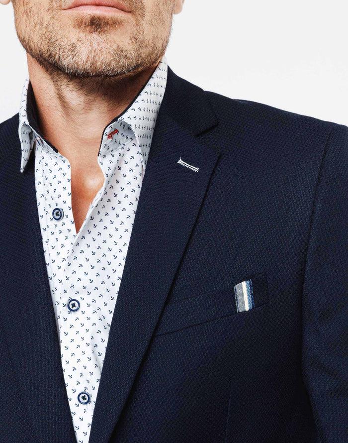 Izac Veste Casual Bleu Marine "Meloman"