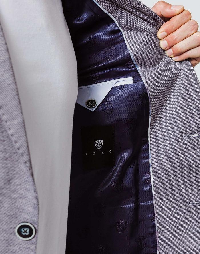 Izac Veste Casual Bleue Maille