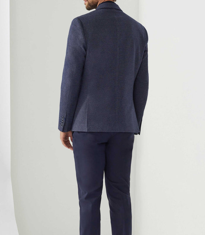Izac Veste Casual En Maille Faux Uni Marine "Reflet"