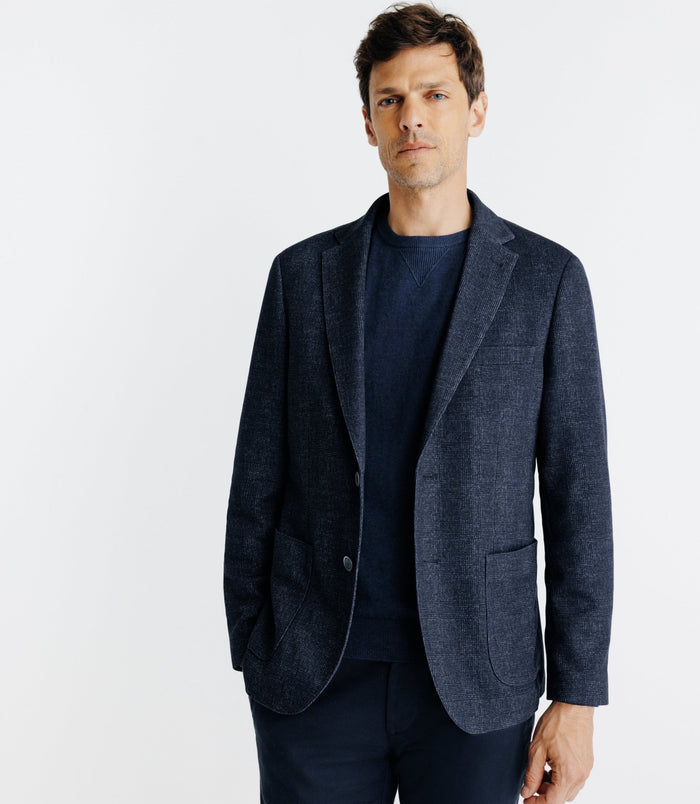 Izac Veste Casual En Maille Marine