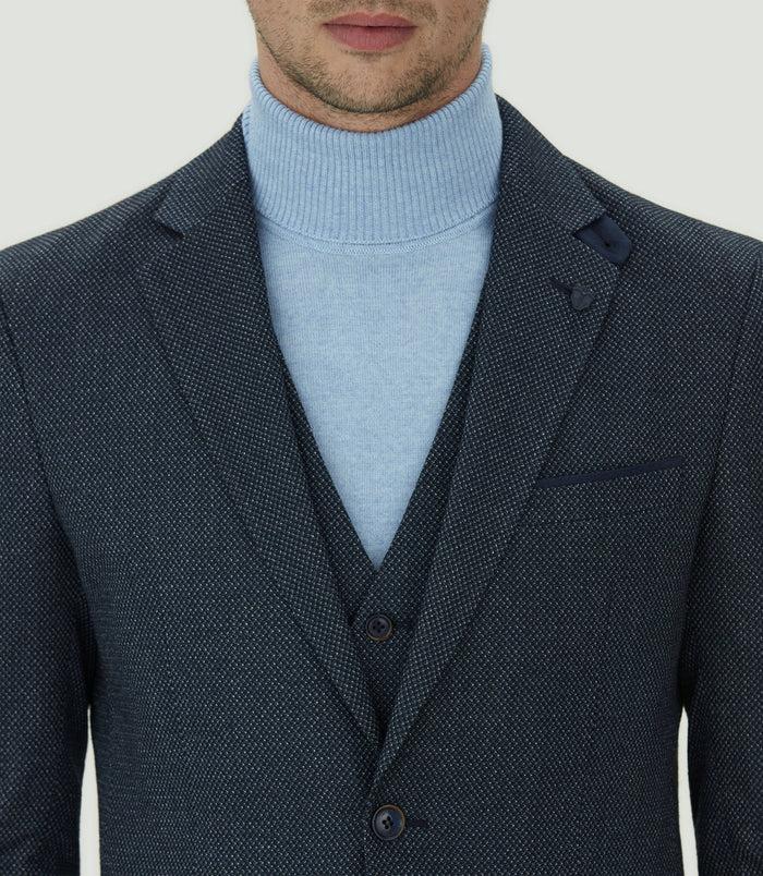 Izac Veste Casual Marine Détails Suède "Incognito"