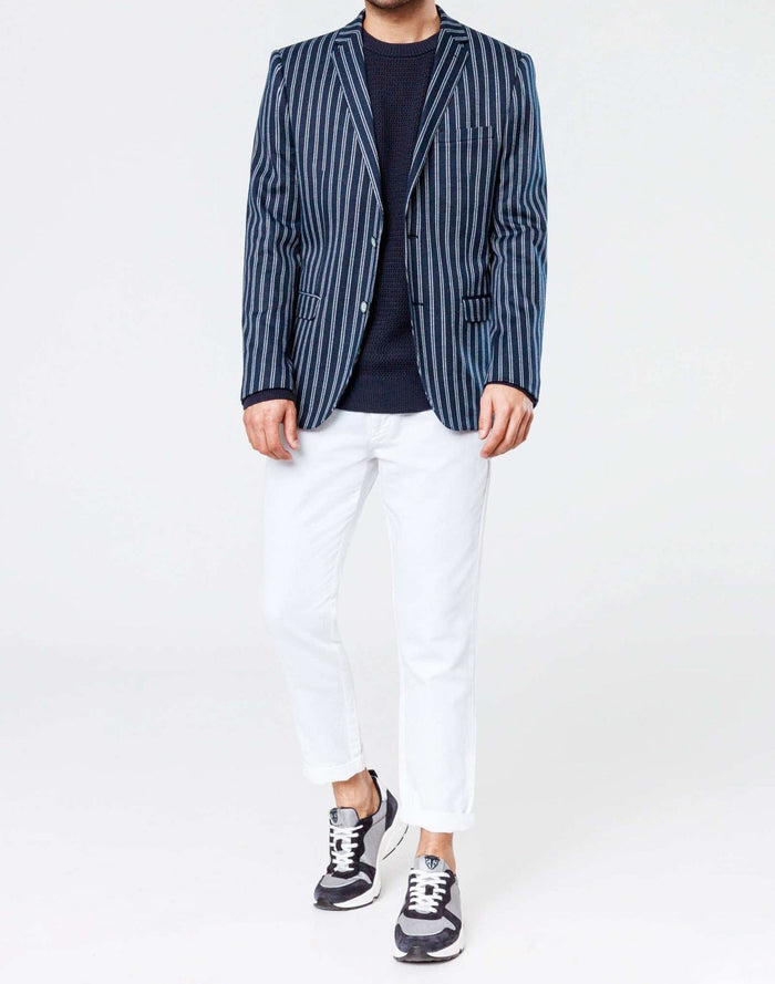 izac Veste casual rayure marine