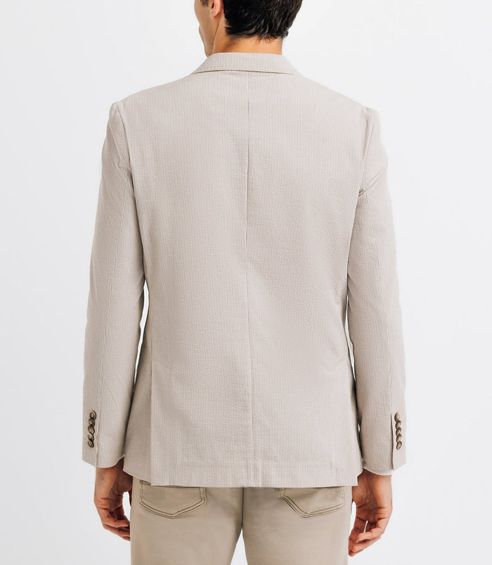 Izac Veste Casual Seersucker Beige