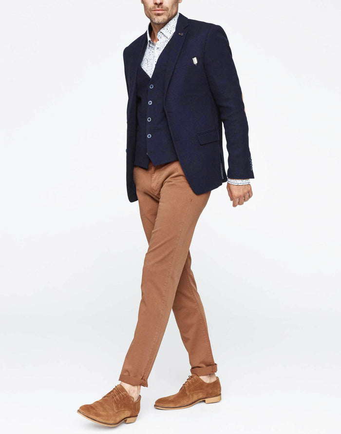 Izac Veste Casual Tissu Armuré Marine "Mirage"