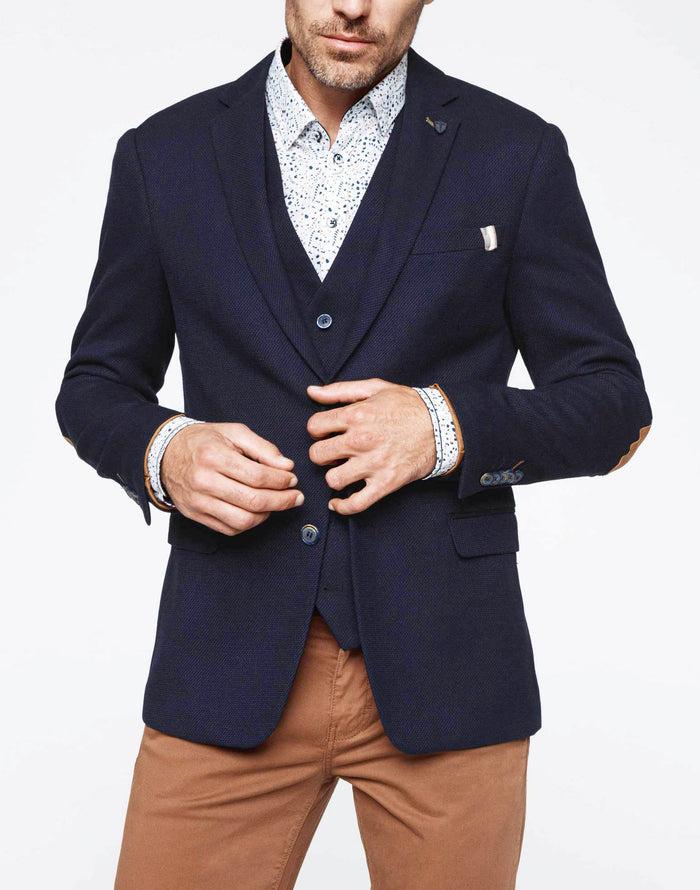 izac Veste casual tissu armuré marine "Mirage"