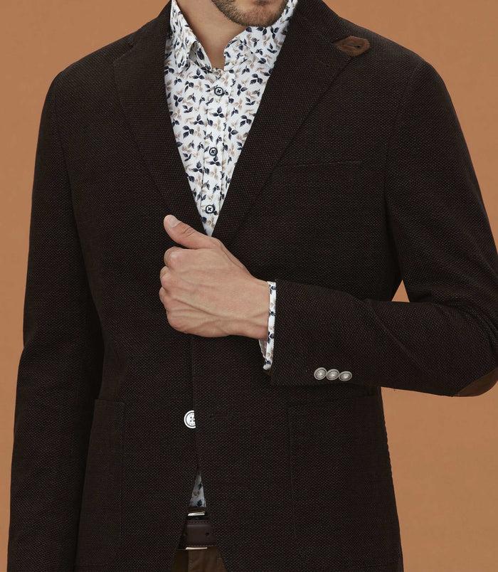 Izac Veste Casual Velours Marron "Iconique"