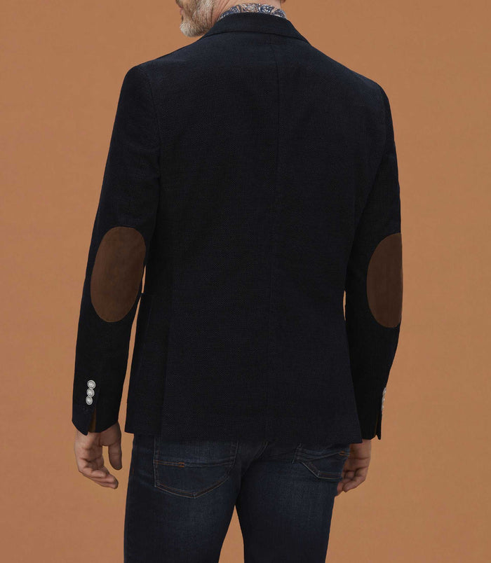 Izac Veste Casual Velours Navy "Iconique"